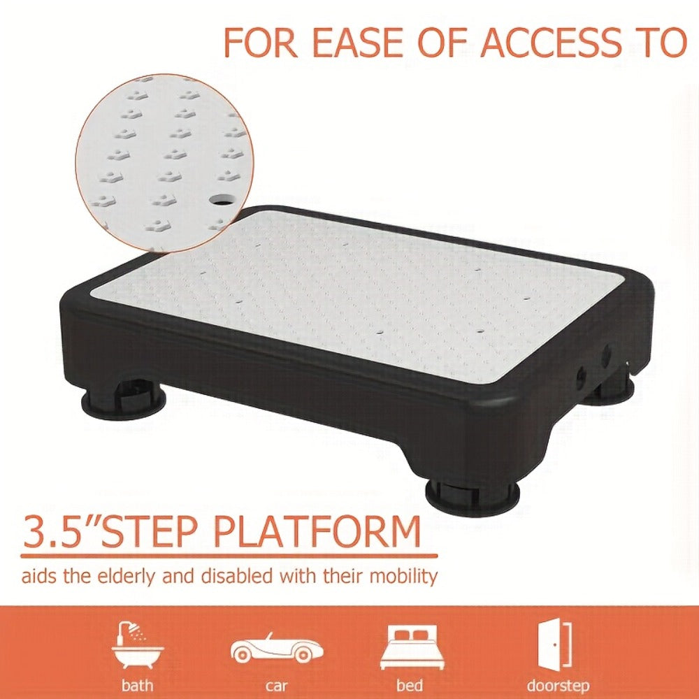 Adjustable One-Step Platform Stool, 18.5 x 15 x 5 Inches with Textured Top and Four Color Options