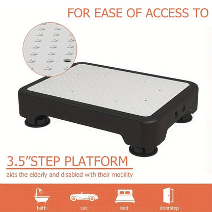 Adjustable One-Step Platform Stool, 18.5 x 15 x 5 Inches with Textured Top and Four Color Options