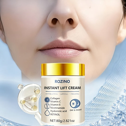 Collagen Niacinamide Face Neck Cream Instant 5-Second Lift Firming Tightening Dark Circles Puffiness Brightening Moisturizer ROZINO All Skin Types Sensitive Skin 80g