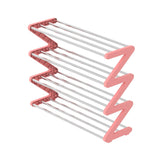 Dawn Pink - Four-Tier Shoe Rack [Upgraded with Four Metal Tubes - Thickened and Hardened Plastic Parts]