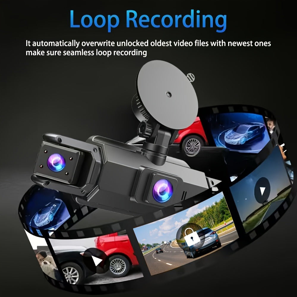 360° Dash Cam - 3/4 Channel 1080P HD Car Camera, Night Vision, WDR, G-Sensor, Loop Recording, 24/7 Parking Monitor, WiFi, Optional 32GB Card, Zero Blind Spot Coverage