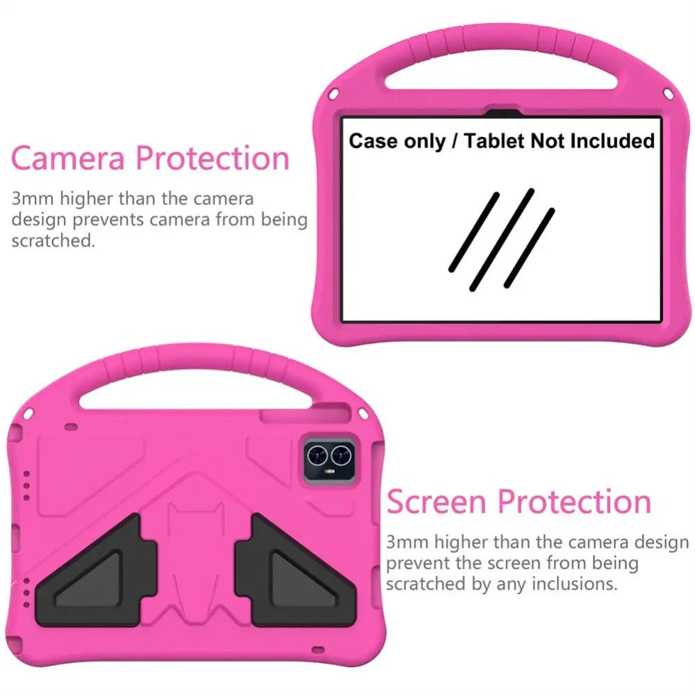 T-Mobile Revvl Tab 2 Case with Handle and Stand - Shockproof EVA PC Hybrid Shell, Heavy-Duty Kids Tablet Cover for Revvl Tab 2 5G 10.1 Inch 2025, Multi-Color: Black Blue Green Purple Red Rose