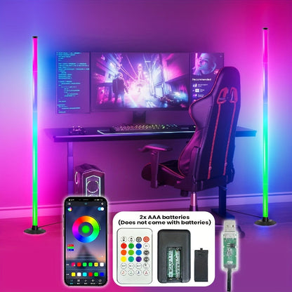 RGB Floor Lamp with Remote Control USB Powered | Color Changing LED Corner Lamp with Adjustable Brightness – Modern Space-Themed Ambient Light for Living Room & Bedroom