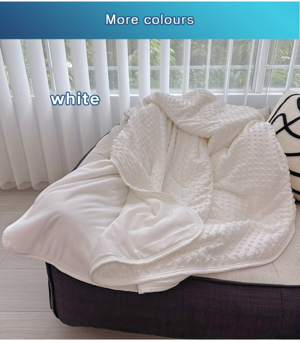 Lightweight Polyester Summer Blanket with Embossed Stripe Design in 15 Color and Size Options for Bed or Travel