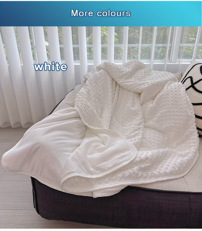 Lightweight Polyester Summer Blanket with Embossed Stripe Design in 15 Color and Size Options for Bed or Travel