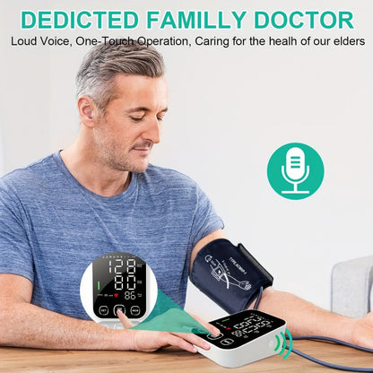 Blood Pressure Monitor Upper-Arm Device with 8.7-16.5 Inch Cuff, 4.5-Inch Backlit Display, Voice and 2 x 99 Memory