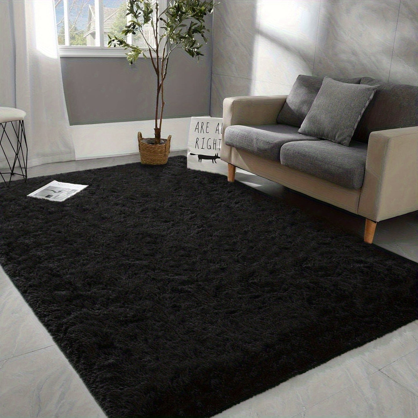 Shaggy Area Rug Soft Plush Fuzzy Carpet Non-Slip Tie-Dye Design for Bedroom Living Room Nursery Dorm — Pet Friendly Machine Washable Multiple Sizes & Colors