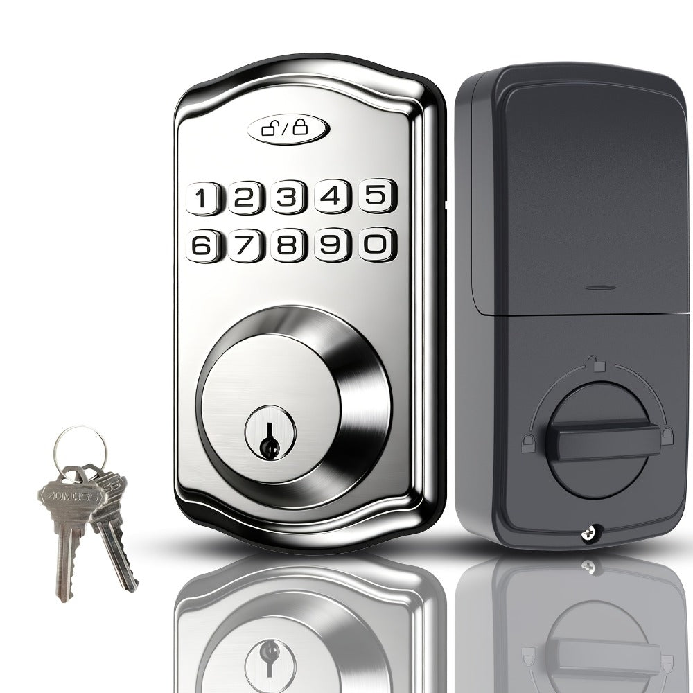 Smart Door Lock Tuya Front Door Deadbolt with Fingerprint Keypad Bluetooth App and Hidden Key