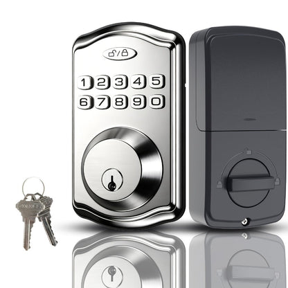 Smart Door Lock Tuya Front Door Deadbolt with Fingerprint Keypad Bluetooth App and Hidden Key
