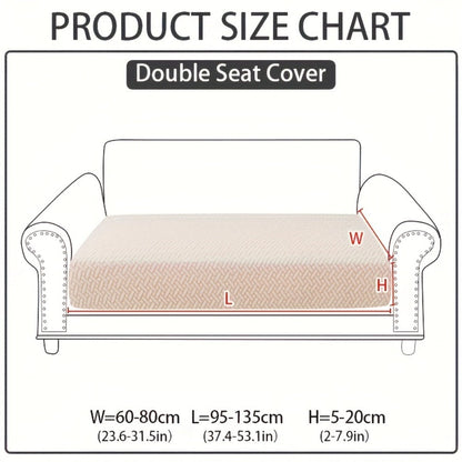Jacquard Stretch Sofa Cover Non-Slip | Elastic Wear-Resistant Couch Slipcover, Polyester Jacquard Fabric, 1 to 4 Seat Sectional L-Shape, Armrest Backrest, Machine Washable