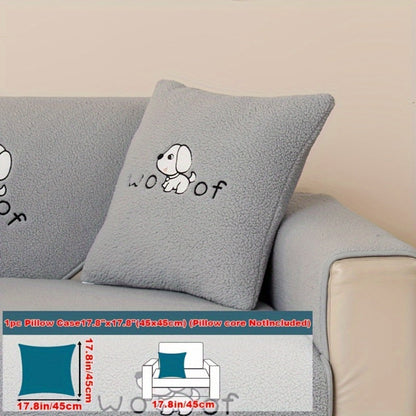 Sofa Cover Embroidered Plush-Texture Panels for Single to 4 Seats, Backrest, Armrest or Pillowcase