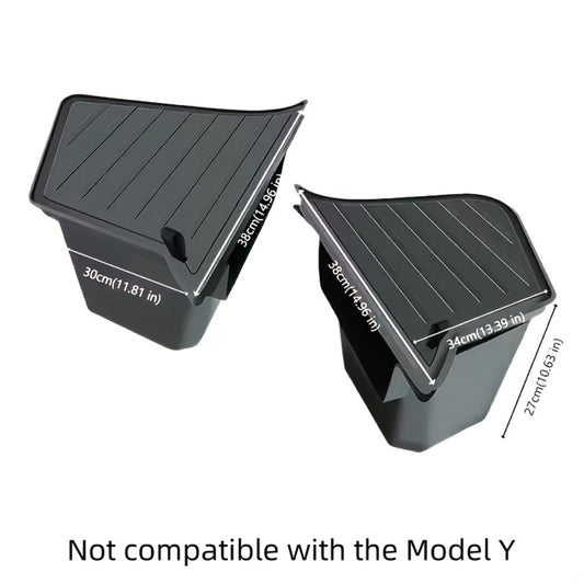 Tesla Model Y Juniper 2025 Trunk Side Storage Box with Lid – Left & Right TPE Cargo Organizer, Scratch-Resistant, Heavy-Duty Trunk Accessories, Black