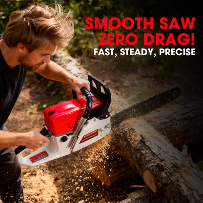 62CC Gas Chainsaw with 20-Inch Guide Bar in Five Red and Orange Checkout Configuration Options