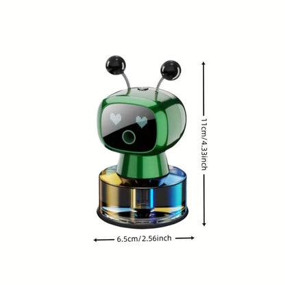 Car Air Freshener Auto Spray Robot Design USB Rechargeable – AI Expression Display, 4-Level Fragrance Control, Vent Clip Diffuser | 4 Colors & Scents | Gift for Car Lovers Men Women