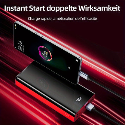 100000mAh Portable Power Bank with Flashlight LED Display Bidirectional Fast Charging Multi-Device USB Charger for Camping Outdoor Emergency – High Capacity Battery Pack Holiday Gift