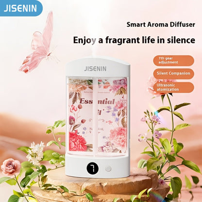 Mini Aroma Diffuser & Humidifier 2-in-1 Portable USB Rechargeable, 7-Level Timer, Silent Operation