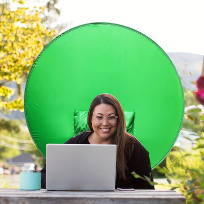 Chair-Mount Green Screen Backdrop in Medium or Large, Foldable Chroma Key Background for Video Calls