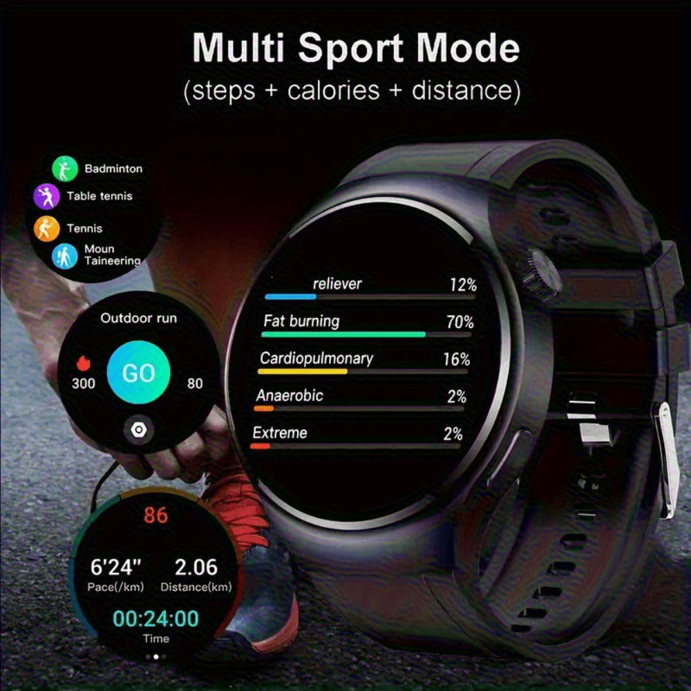 Round Smartwatch 2.01" Extra Large Screen with Wireless Calling, 100+ Sport Modes, Sleep Monitor Heart Rate, Built-in Games Weather Calculator Pedometer, Unisex Smart Watch for Men Women – Black Silver 5 Styles