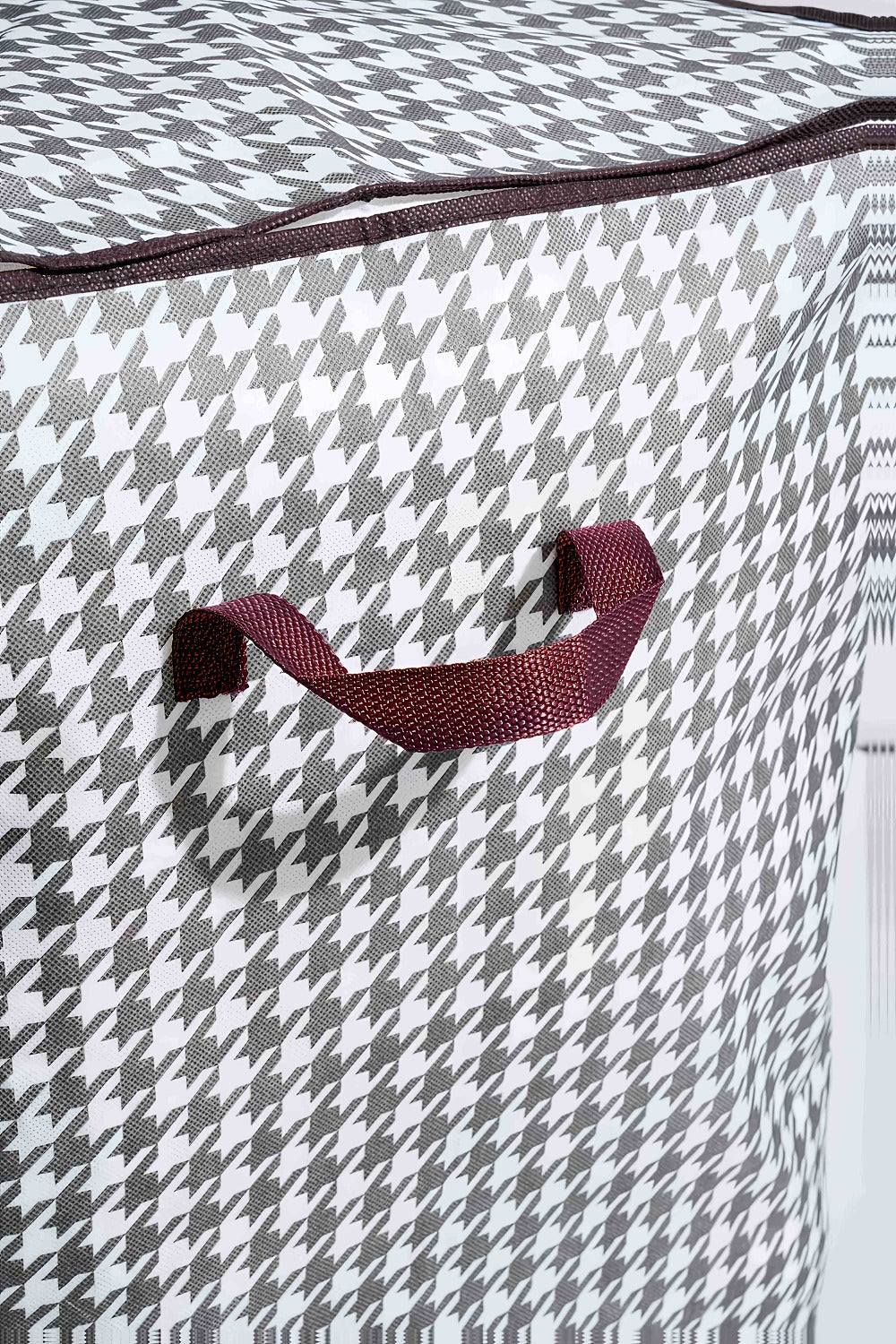 4pcs Large Storage Box Set with Lid & Handle – Black White Checkered, Stackable, Thickened Lining, Double Zipper, Under-Bed & Moving Organizer