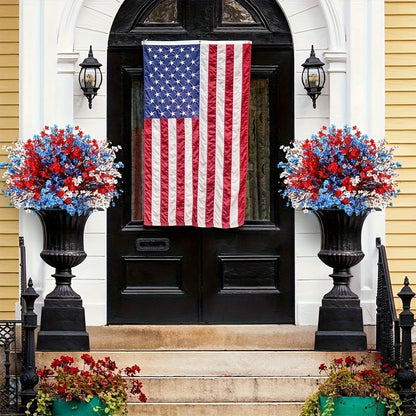 Artificial Flowers 15-Piece Red White and Blue Patriotic Set for Independence Day Table and Home Decor