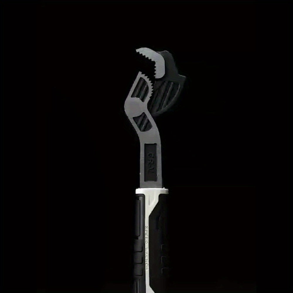 Four-Piece Self-Adjusting Wrench Set in 6-, 8-, 10- and 12-Inch Sizes with Cr-V Material Marking