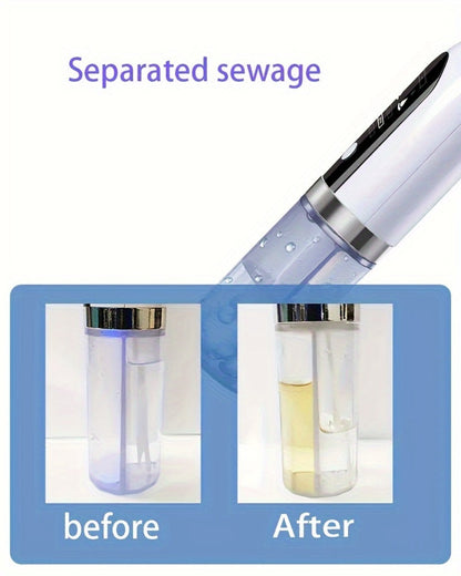 White Water-Tank Pore Vacuum Blackhead Remover with 3 Suction Levels and 6 Interchangeable Heads