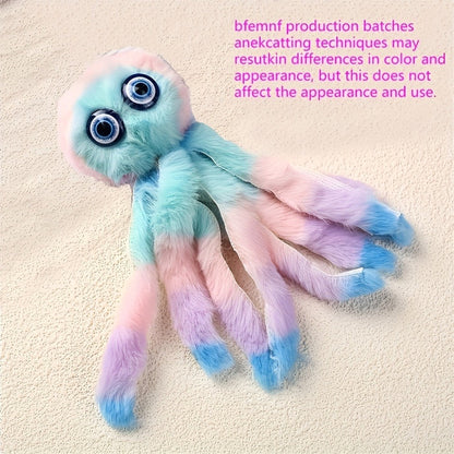 Cat Toy Octopus Plush 5-Pack in Random Colors with Long Tentacles and Teaser-Wand Hanging Loops