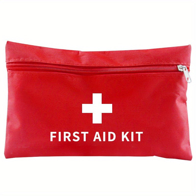Sixteen Empty Red First Aid Storage Pouches with Full-Open Zippers, White Cross Print and 20 x 14 cm Size