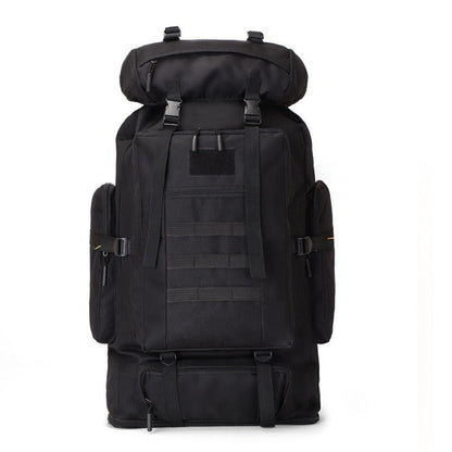 Large Capacity Expandable Outdoor Backpack 26-42 Gal – Soft Shell Geometric Pattern Hiking Rucksack for Camping, Mountaineering & Leisure | Black & Jungle Camo