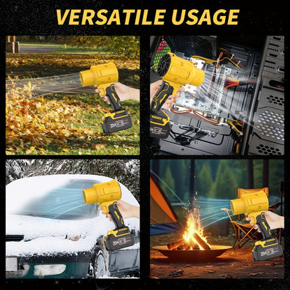 20V Cordless Leaf Blower with 50,000 RPM Marking, Yellow or Green Body and Six Dual-Battery Package Options