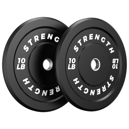 Bumper Plates – Rubber Olympic Weight Plates 10–45 lbs, 2-Inch Steel Center Ring, for Strength Training & Weightlifting, Home Gym Barbell Discs
