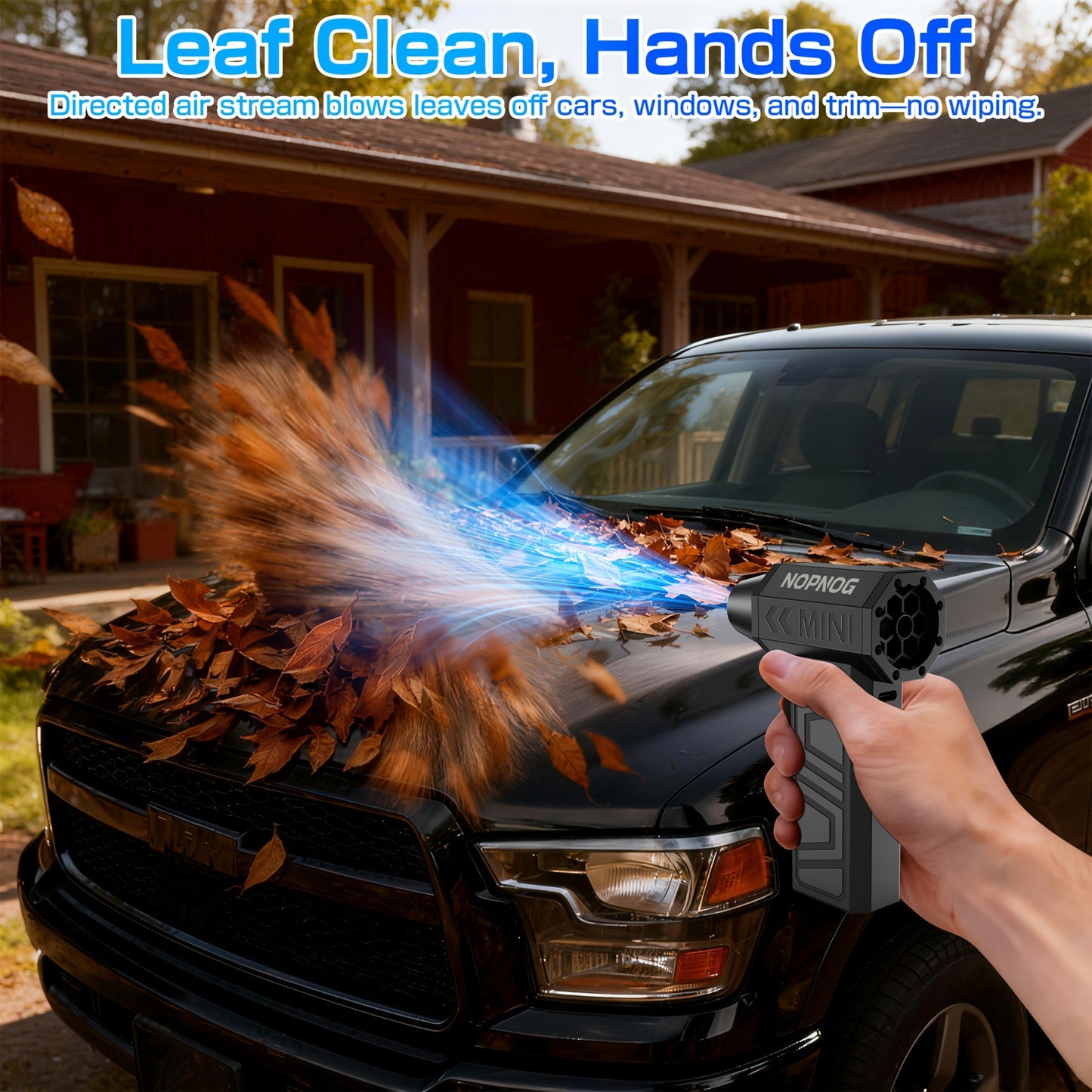 Mini Pistol-Grip Electric Air Duster with Six Nozzles and Optional Dust-Collection Bin Set