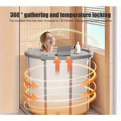 Foldable Bathtub 130 Gallon XL Deep Soak Tub for Adults – Ice Bath & Hot Spa, Indoor Outdoor, One-Piece Fold-Flat Design 31.5"x31.5"x26"