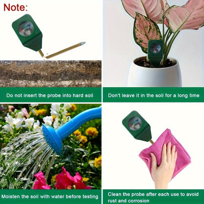 Five-Pack Analog Soil Moisture Meter Probes with Metal Stakes for Indoor Pots and Garden Plants