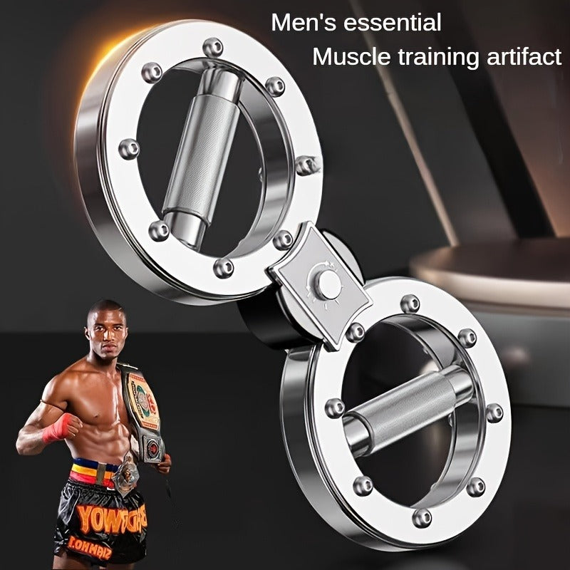 Fitness Equipment Rotating Wrist and Forearm Trainer with Dual Metal Grip Rings and 360-Degree Resistance Arm