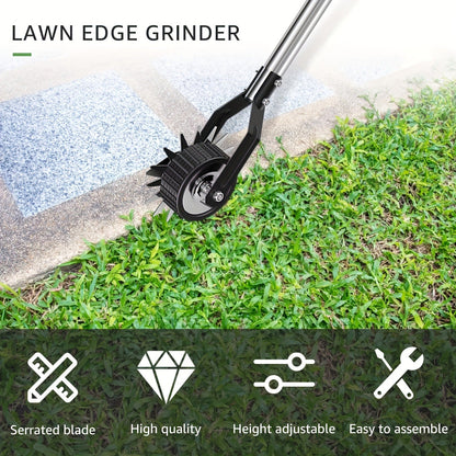 Manual Wheeled Lawn Edger with Rotary Cutting Wheel and Three- or Four-Section Adjustable Handle