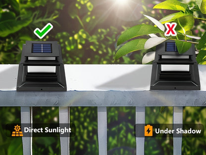 Six-Pack Solar Fence Post Cap Light Set for 4 x 4, 5 x 5 or 6 x 6 Posts with Amber Illumination