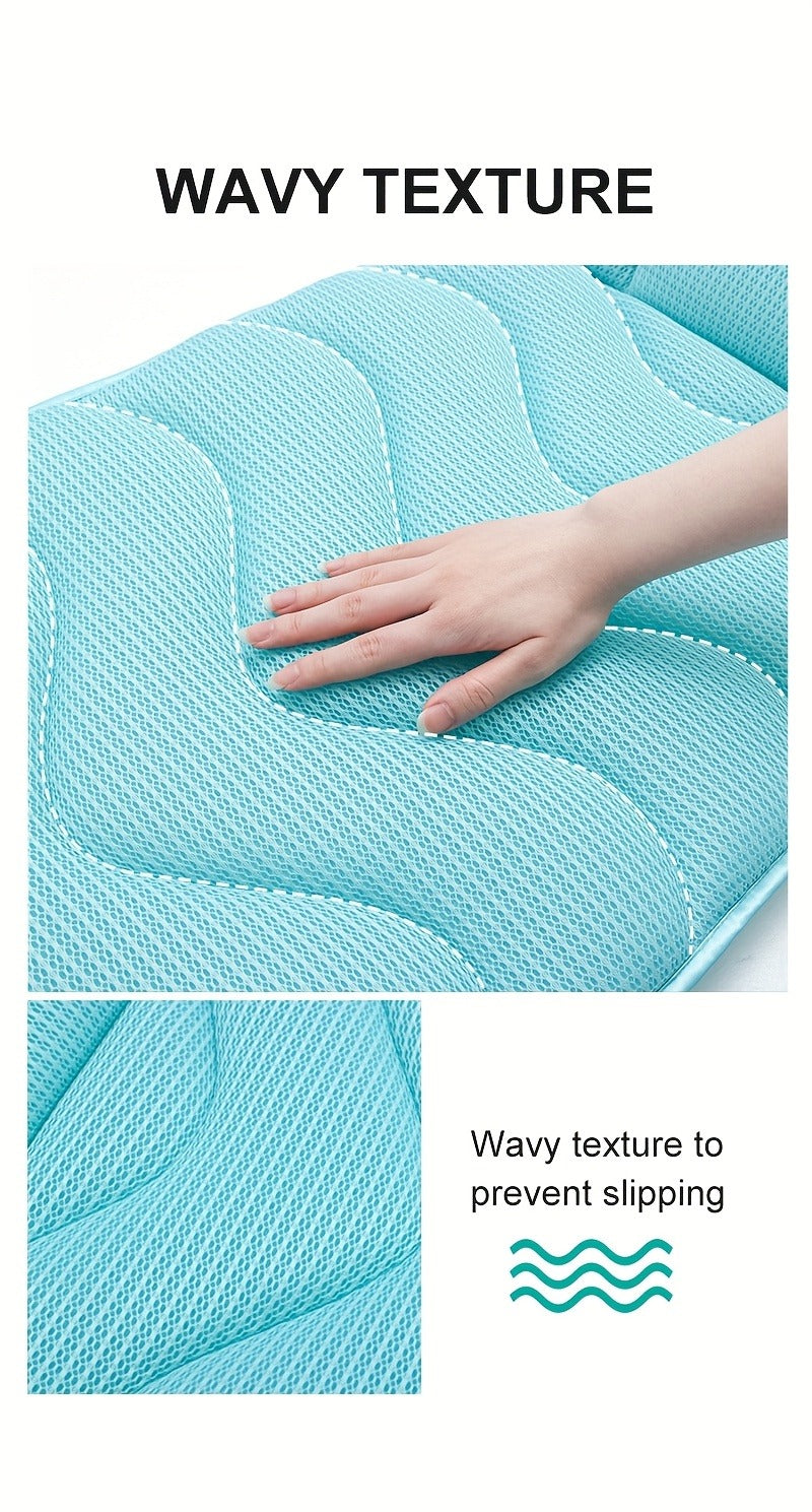 Full Body Bath Mat Pillow 60x21.7in Extra Thick Bathtub Cushion with Head, Neck & Lumbar Support for Women Men Elderly, Luxury Non-Slip Full-Size Tub Pad for Joint Relief