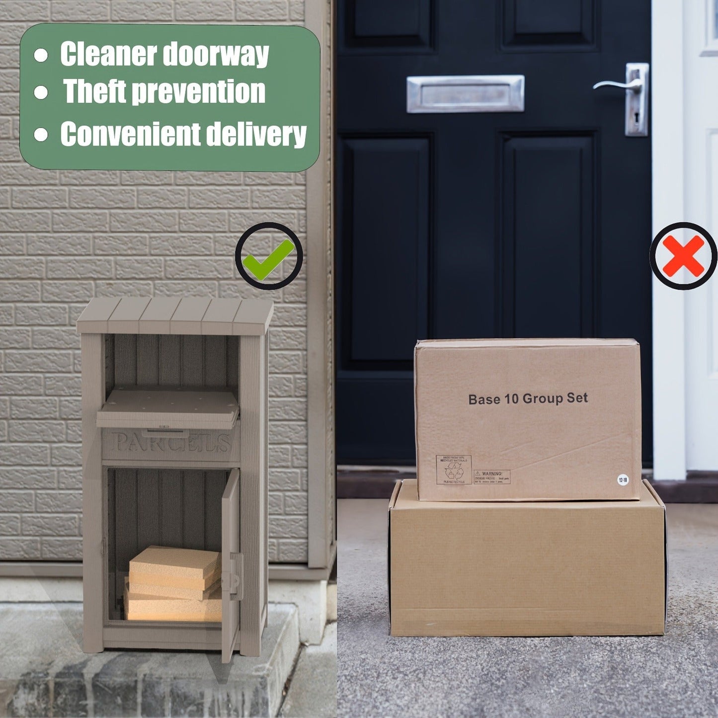 Waterproof Outdoor Storage Box with Lock Anti-Theft Porch