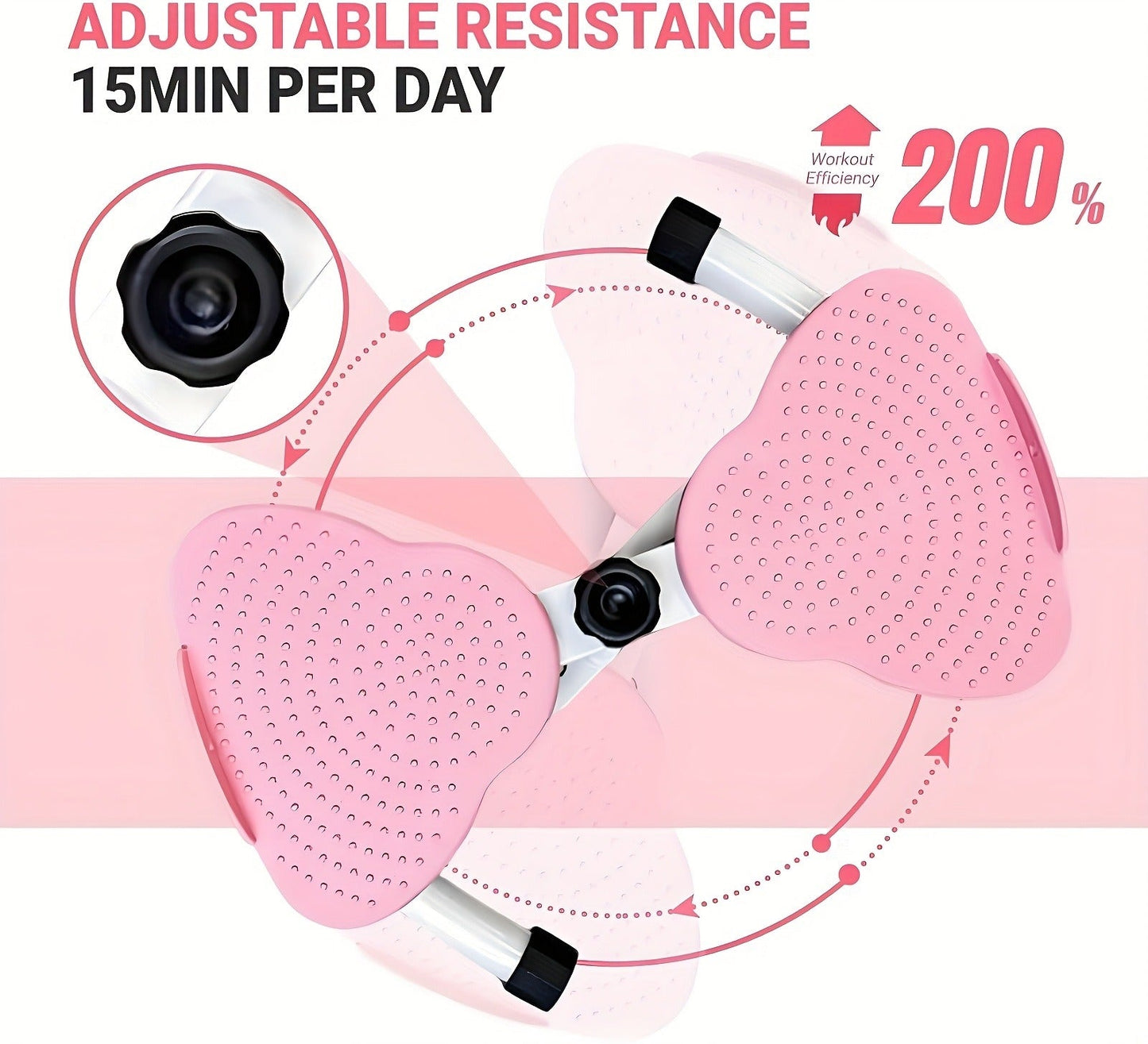 Fitness Equipment Waist Twist Stepper with Resistance Tubes, 360-Degree Pedal Motion and Three Options