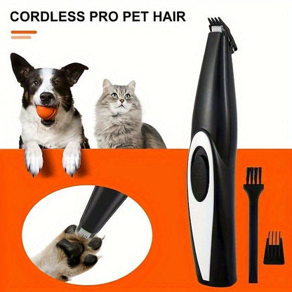 Pet Detail Trimmer, USB-Rechargeable Ceramic-Blade Clipper for Dog and Cat Face, Paw and Ear Areas