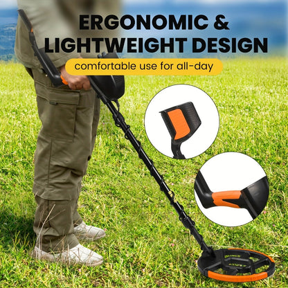 LCD Metal Detector with 8-Inch Search Coil, Adjustable Shaft and Green, Yellow or Basic-Version Options
