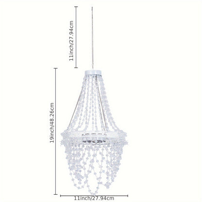 Solar Outdoor Lights 54-LED Hanging Crystal Chandelier in 6-Tier, Oval or Round Style for Gazebo Decor