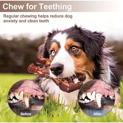 Textured Flexing Figure Dog Chew Toy in Brown, Approx. 6.77 Inches Tall for Medium or Large Dogs