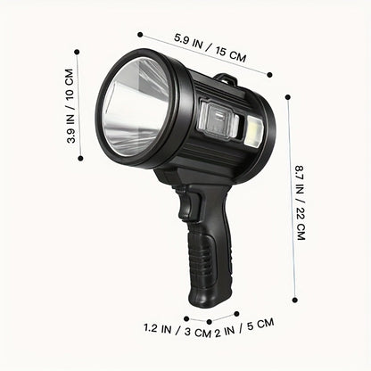 Flashlight IPX4 Solar and USB Rechargeable Searchlight with Six Modes and Three Color Filters