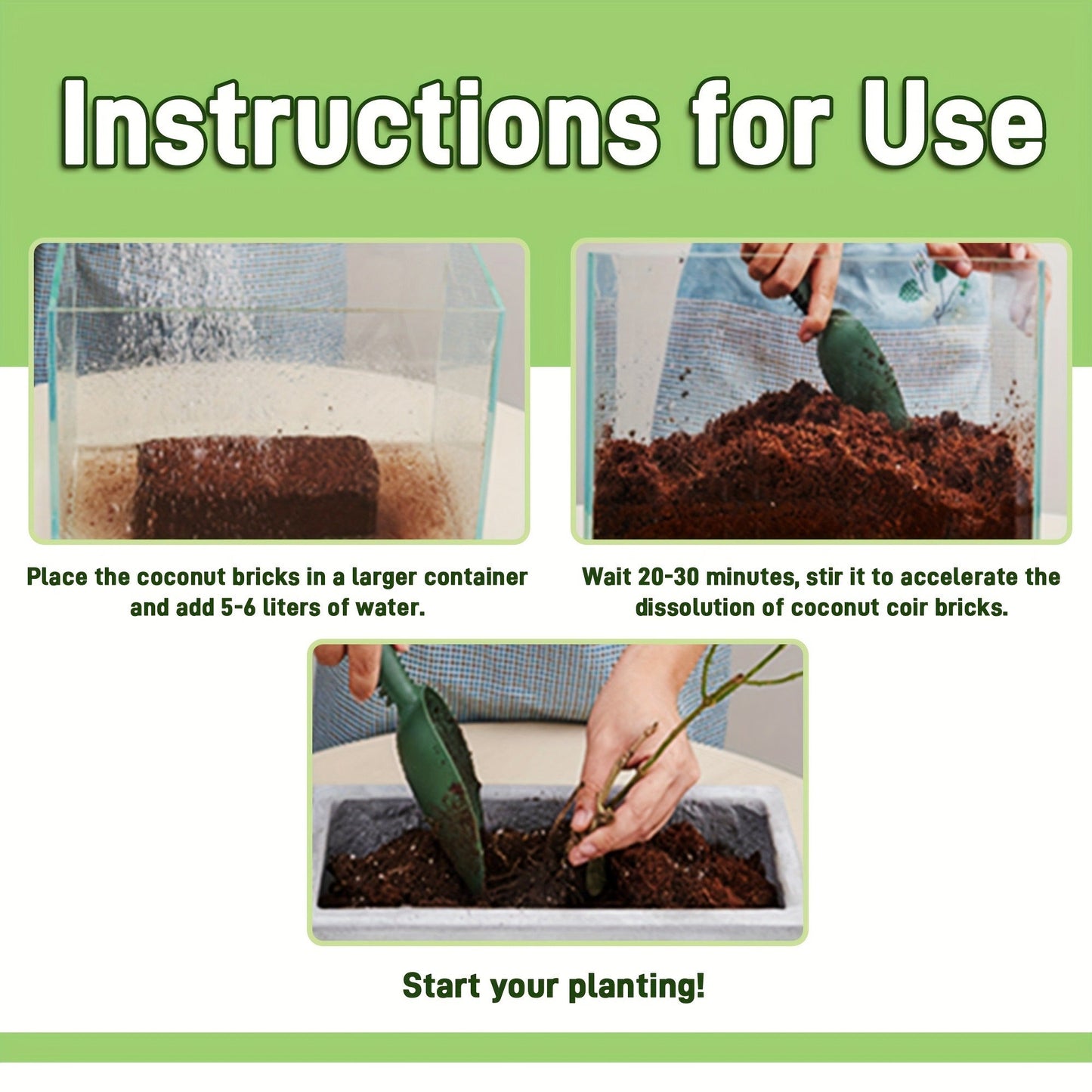 Compressed Coco Coir Growing-Medium Bricks in 3-, 12- or 24-Piece Protected Pack Options, 4 x 8-Inch Blocks
