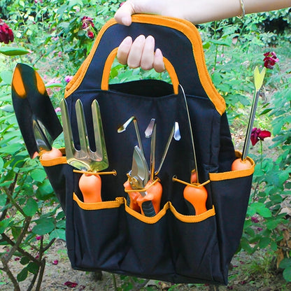 Garden Tool Set 10-Piece | Heavy Duty Stainless Steel Trowel Pruner Rake Weeder with Tote Bag | Ergonomic Non-Slip Grip Gardening Kit Gift for Women Men
