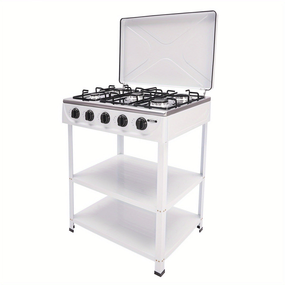 5-Burner Gas Stove CNCEST Portable Natural Gas Stove, 2.5kW Per Burner, Freestanding Outdoor Cooking Stove for RV