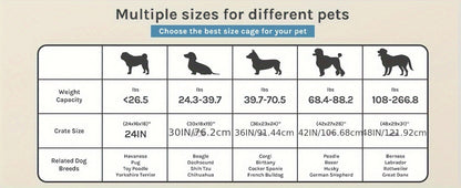 Folding Wire Dog Crate with Divider, Pull-Out Tray, Two Doors and Five Sizes from 24.41 to 48.4 Inches