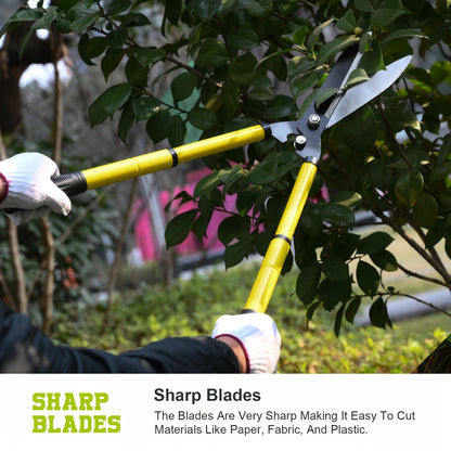 Extendable Manual Pruning Shears with Three Exact Orange and Green Blade-Length Checkout Options
